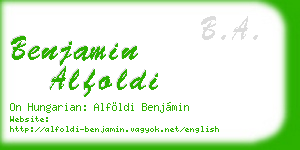 benjamin alfoldi business card